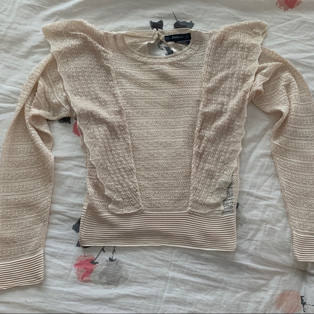 Zara Cream Lace Top (Italian Yarn)
